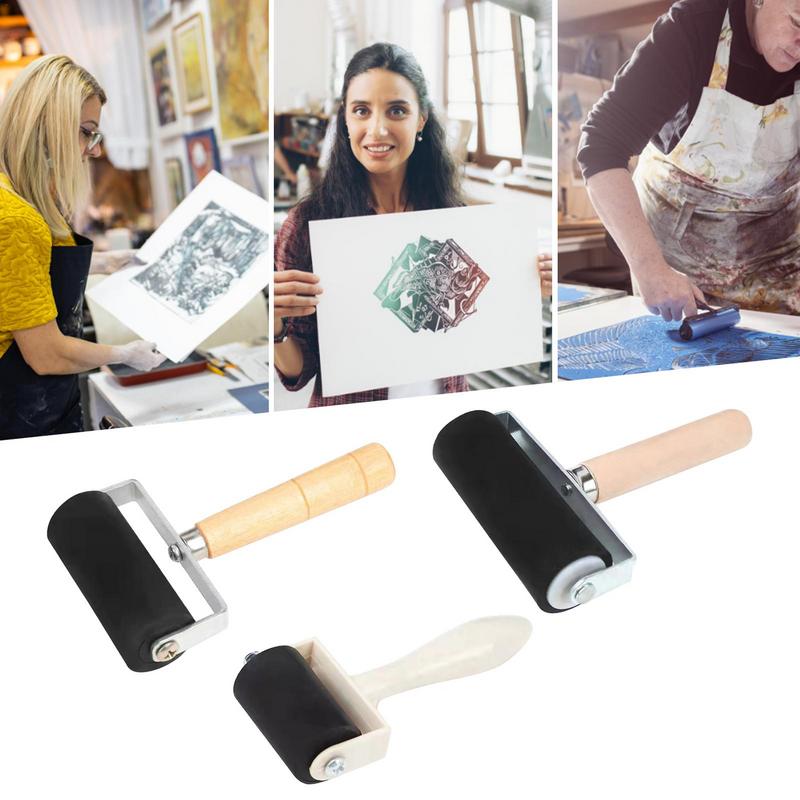 Rolo de borracha profissional brayer pintura a tinta rolo de impressão arte artesanato projetos ferramenta de carimbo de tinta rolo de pintura # W0