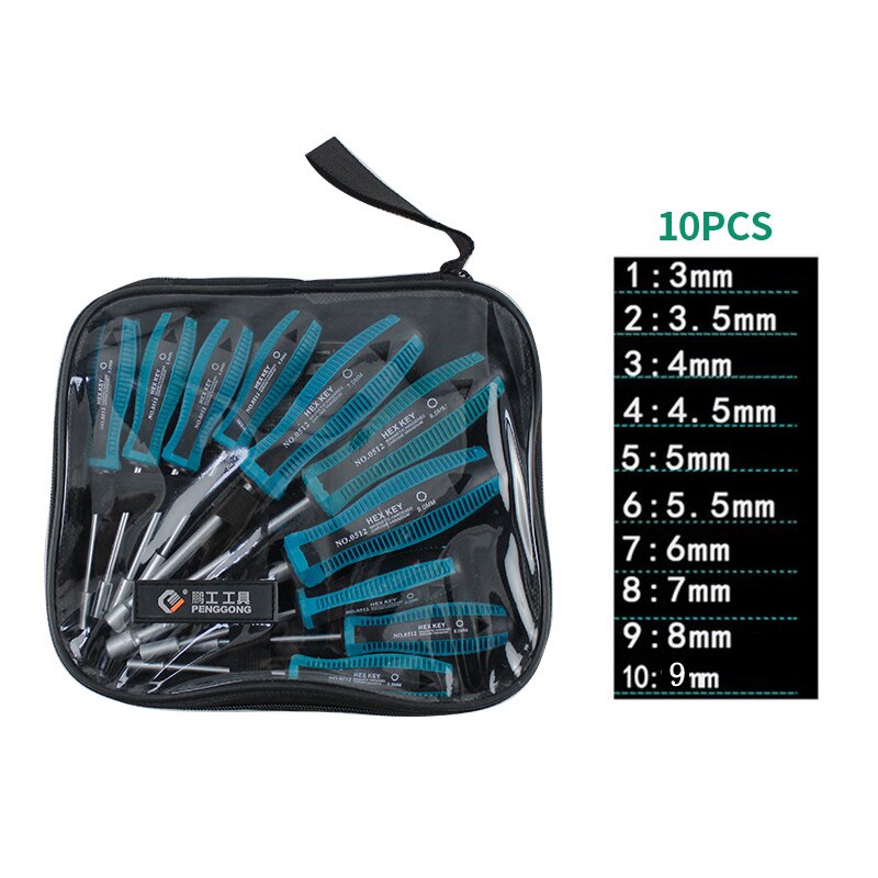 Jeu de tournevis, clé à douille, électricien, Allen, jeu de tournevis, écrou hexagonal, outils à main, 3-14mm: 10pcs