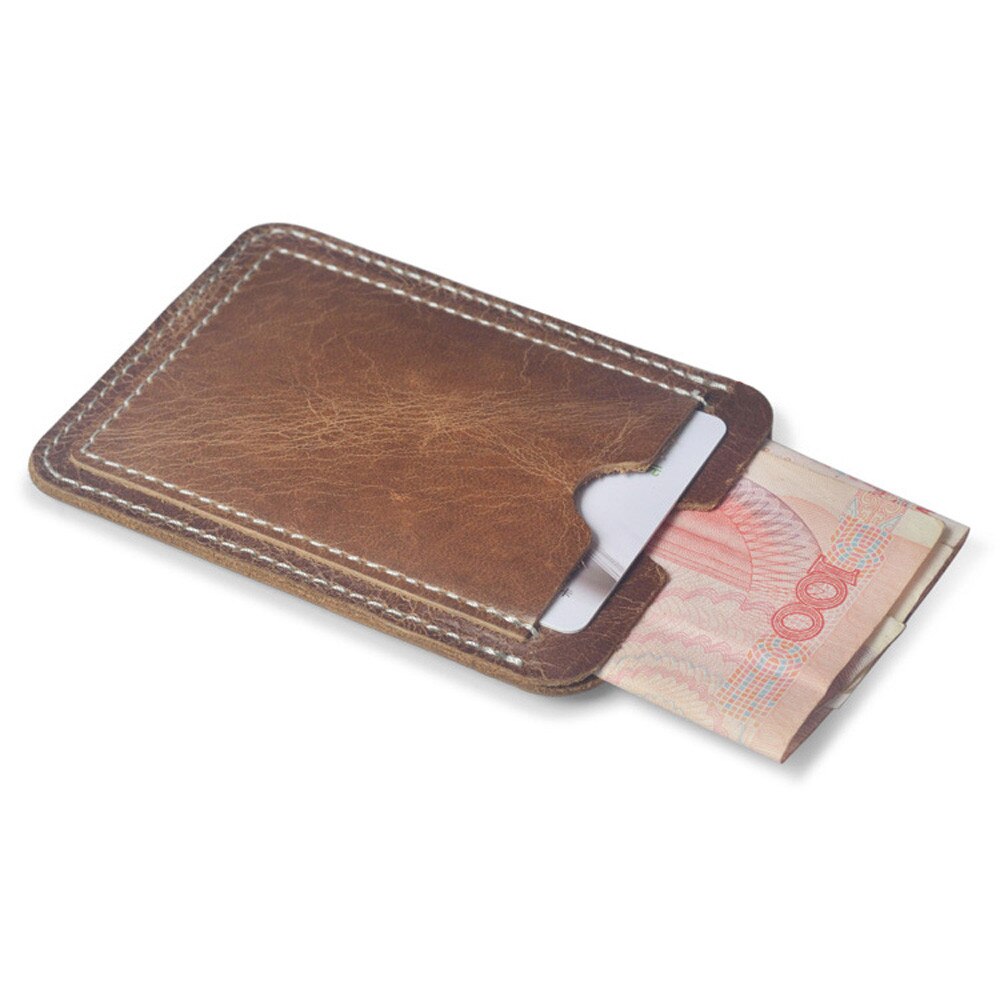 Vrouwen Mannen Bruin Kaarthouder Slim Credit Card Id-kaart Houder Case Bag Portemonnee Houder Unisex Tassen