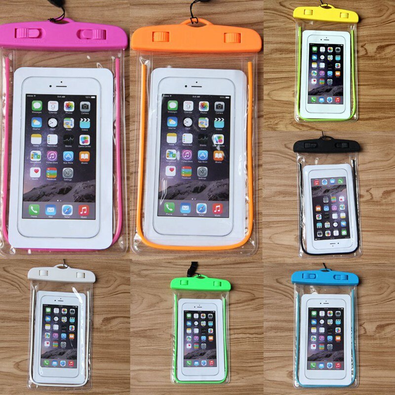 Outdoor Waterproof Phone Bag Luminous Universal Mobile Phone Case For iphone Swimming Surfing With Neck Strap