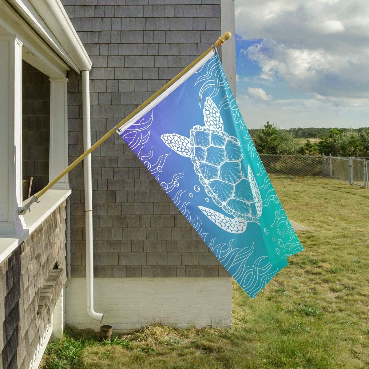Abstract Tribal Ethnic Animal Turtle Garden Flag,3x5 Feet Polyester Fly Flags Banner with Grommets for Spring Home Outdoor