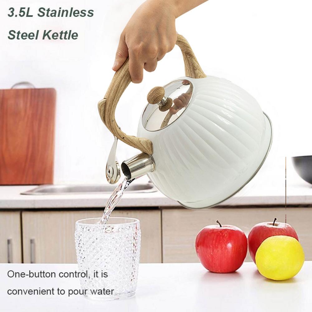 3.5L Stainless Steel Whistling Kettle Induction Cooker Gas Stove Kettle Bouilloire Camping Home Metal Kettle Cooking Pot