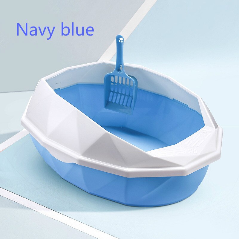 Litière de luxe pour chat, litière fermée, jardin, cuvette semi-automatique, toilette pour chat OO50MS: Navy Blue