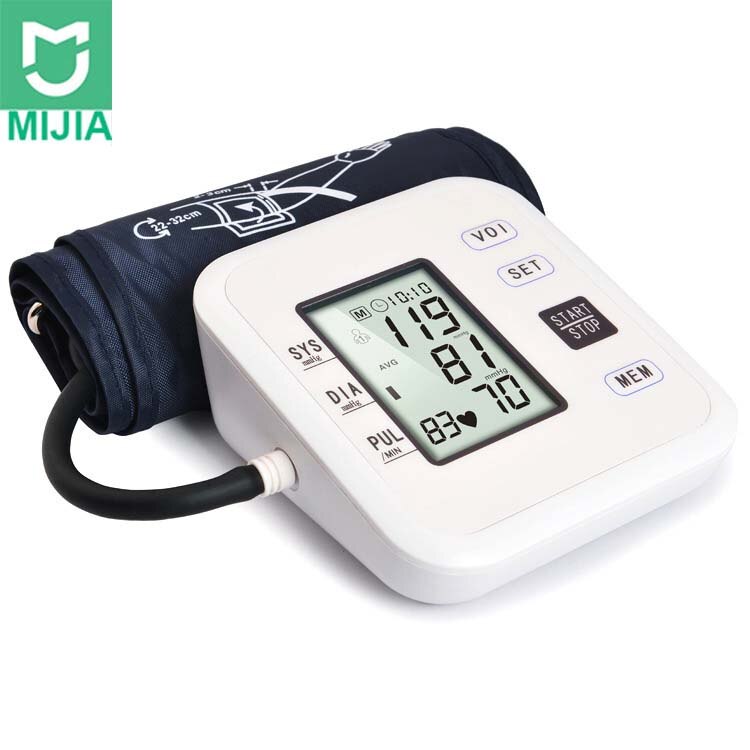 Automatic Digital Upper Arm Blood Pressure Monitor Heart Beat Rate Pulse Meter Tonometer Sphygmomanometers pulsometer for home: Default Title