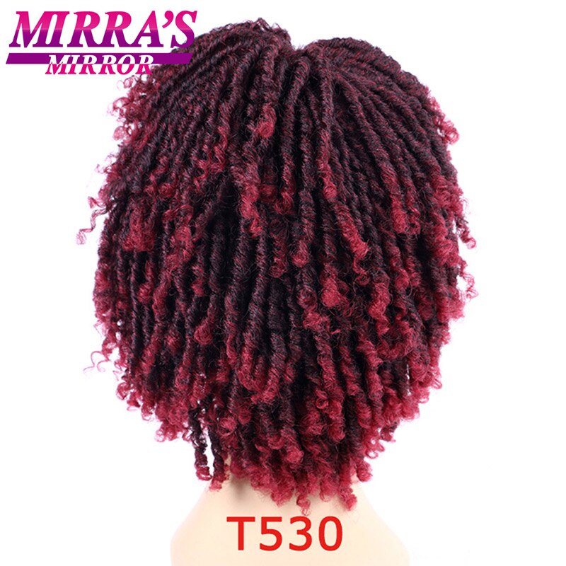 Mirra's Mirror 6inch Synthetic Curly Wig Short Dreadlock Wigs For Women Black Brown Braided Wigs Afro Hair: T530