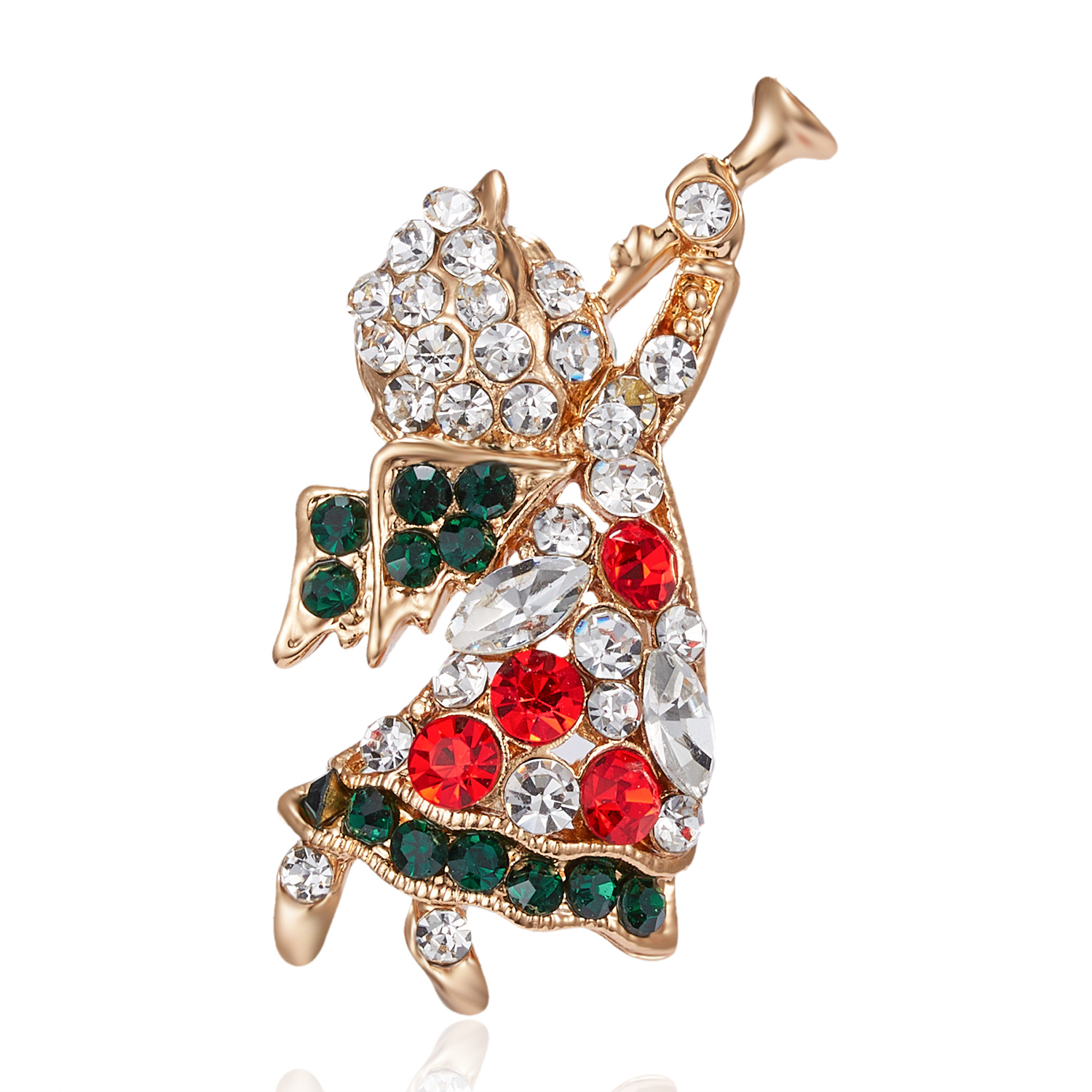 Broches de hadas de Ángel musical para mujer y niña, joyería de oro de ley de cristal, broche, alfileres, accesorios de vestir para el mejor