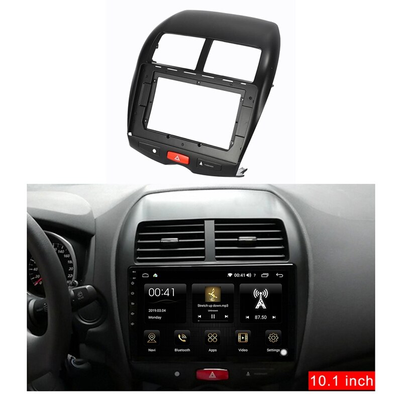 Car Fascia Dash Kit Installation Facia Panel Emergency Light Dvd Frame for MITSUBISHI ASX 2DIN 10.1 Inch