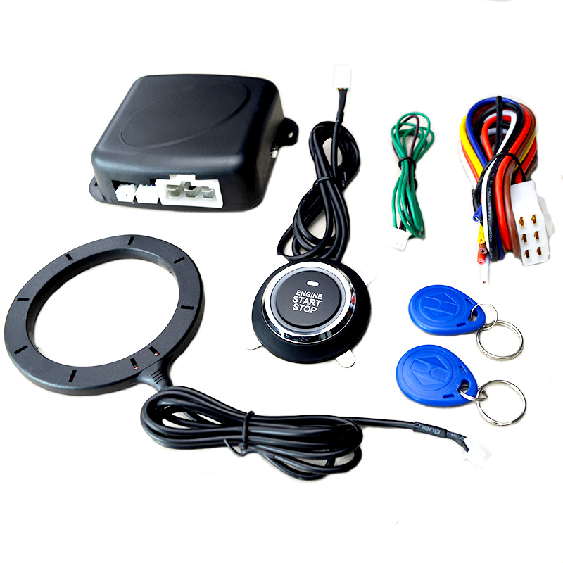 Keyless Motor Start Systeem Drukknop Stop Rfid Ingebouwde Lock Smart Anti-Diefstal Apparaat 12V Auto universele Modificatie Ontsteking