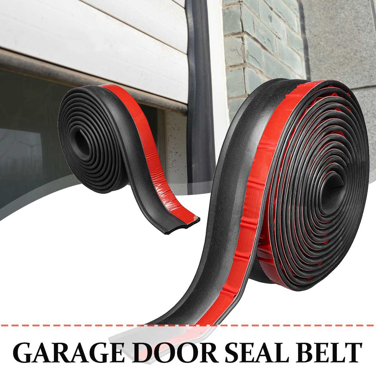 5.5m/3m/5m Garage Door Bottom Weather Stripping Rubber Sealing Strip Replacement Adehesive Door Bottom Seal