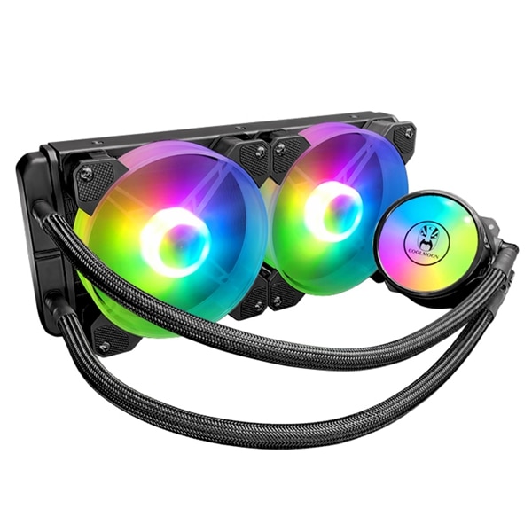 COOLMOON 240mm RGB LED Fan 4 Pin PWM CPU Water Cooling Radiator Suitable for /AMD Multi-Platform CPU Radiator: Default Title