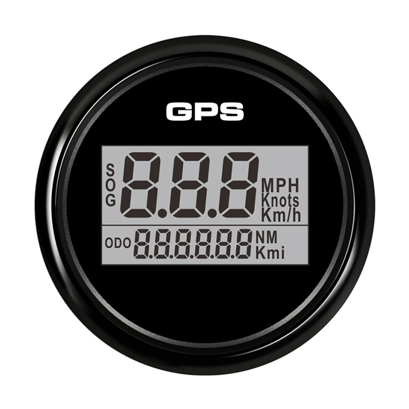 52mm ATV Digital GPS Speedometer Odometer for Boat Car Motorcycle Marine LCD Display Mile Per Hour knots Meter 12V 24V: BN 8 Color Light