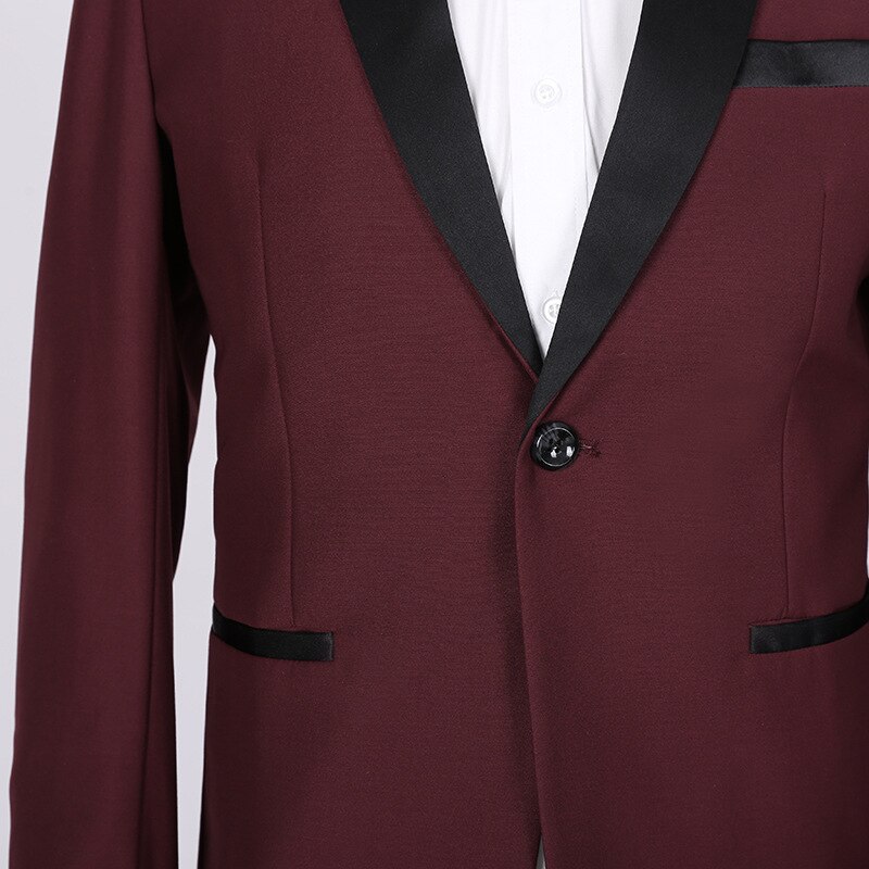 PYJTRL classique châle revers bordeaux deux pièces ensemble costumes de mariage hommes Costume Homme smoking Terno Masculino Slim Fit Body Suit