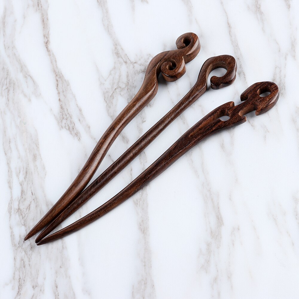 1Pcs Retro Haar Chopstick Vrouwen Onzichtbare Haar Pin Vintage Handgemaakte Gesneden Hout Haarspelden Hair Styling Tool Accessoires Chic