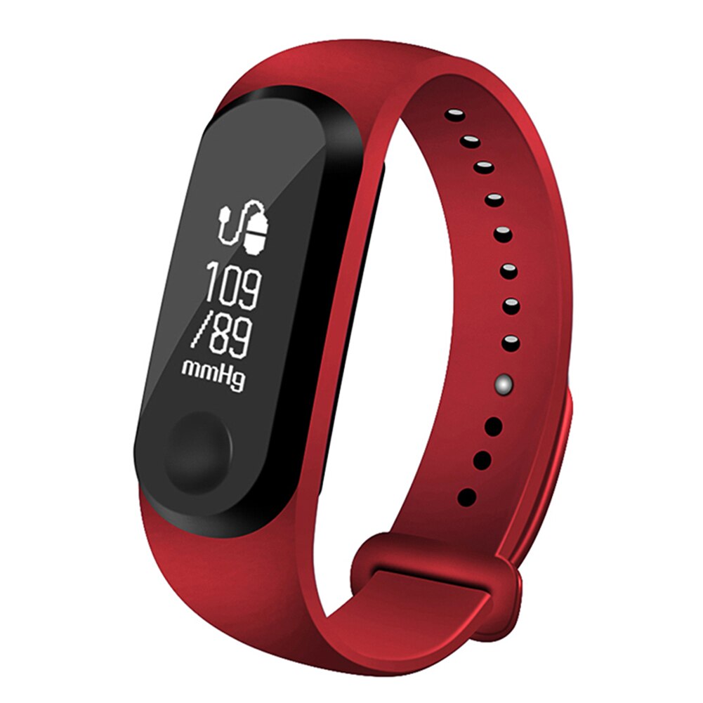 Aeitto Mini 3 0.96 Oled-scherm Smart Polsband Sleep Monitor Fitness Horloge-222481: Red