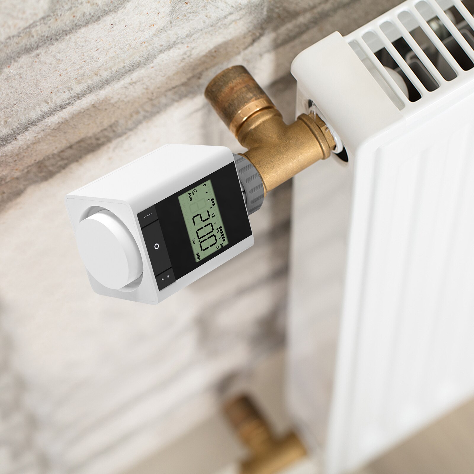 Thermostatic Radiator Valve Weekly Programmable Smart Heating Radiator Thermostat APP/Voice Control Temperature Controller