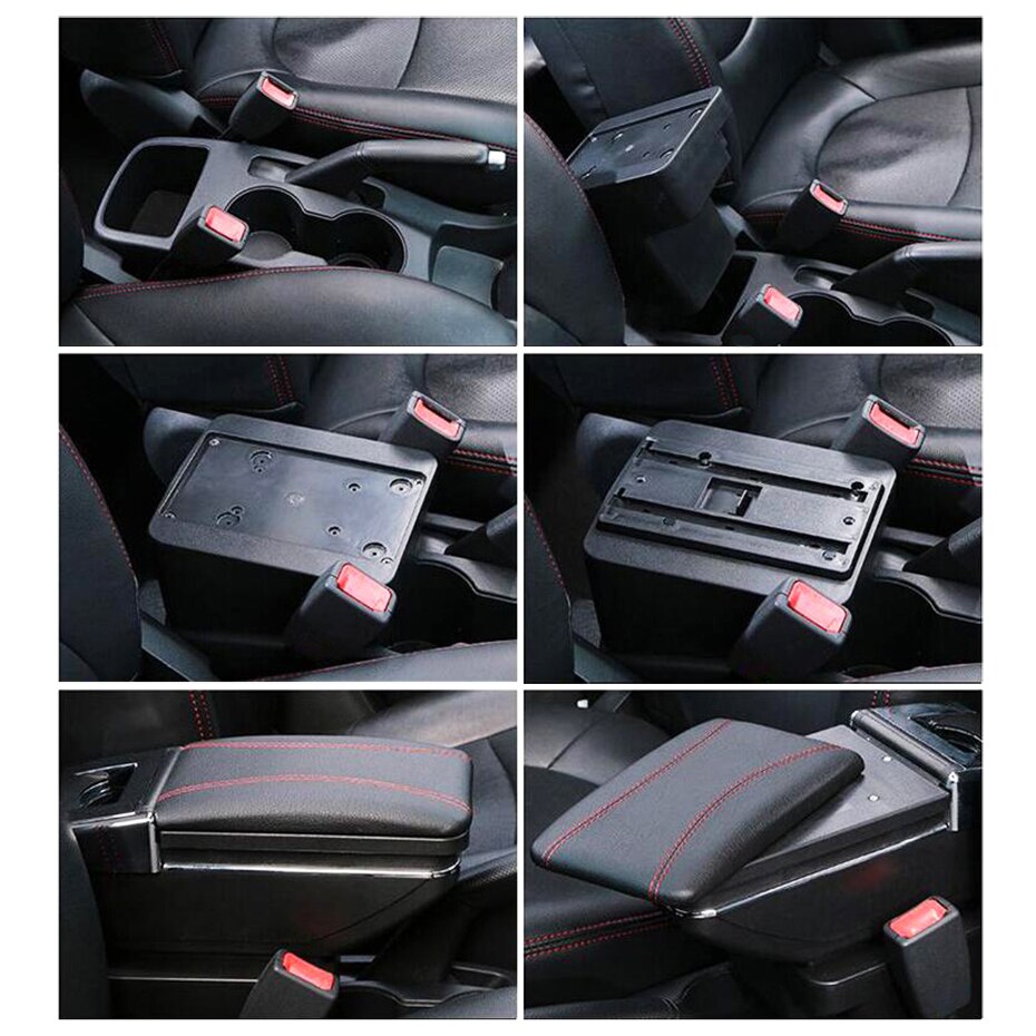 Arm Rest Draaibaar Voor Skoda Fabia 2 Center Middenconsole Opbergdoos Armsteun