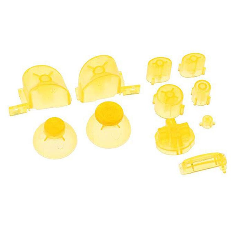 W całości zapinana na guziki komplet kolorowy L R ABXY Z klawiaturami Z nakładkami na guziki dla kontrolera Nintendo Gamecube uderzający Y X A B dla N GC nowość: Transparent Yellow