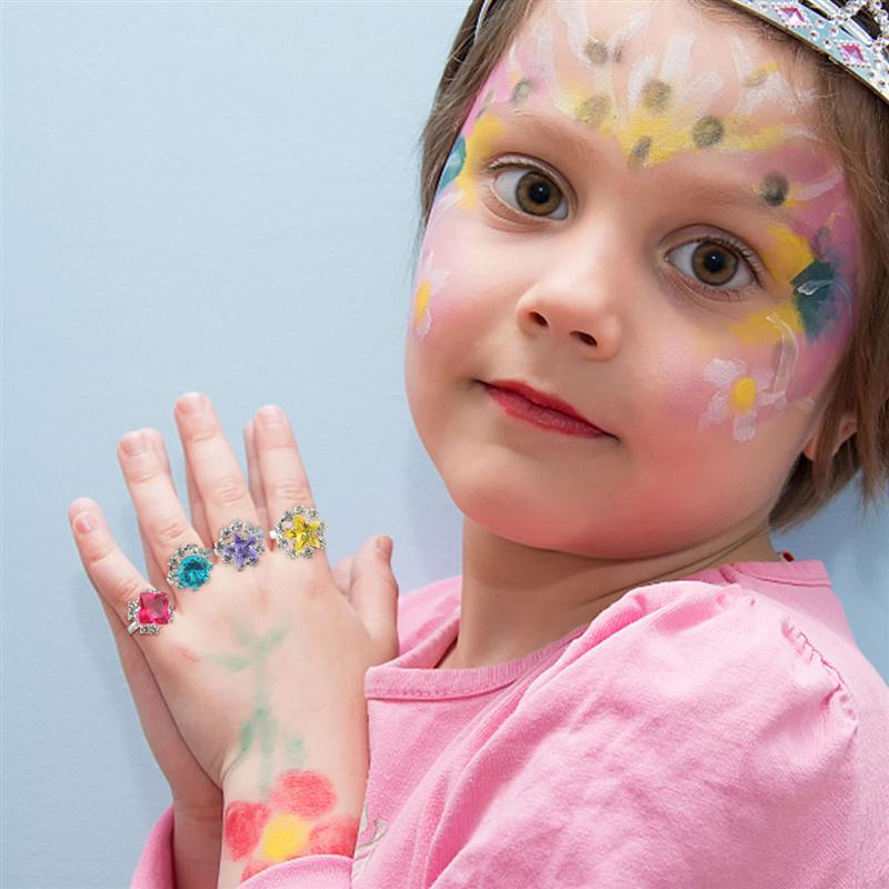 36 stücke freundlicher Spielzeug Ringe Schmuck Prinzessin Kasten Schmuck Kleines Mädchen Juwel Ringe in Kasten vorgeben Spielen Und Kleid Bis ringe