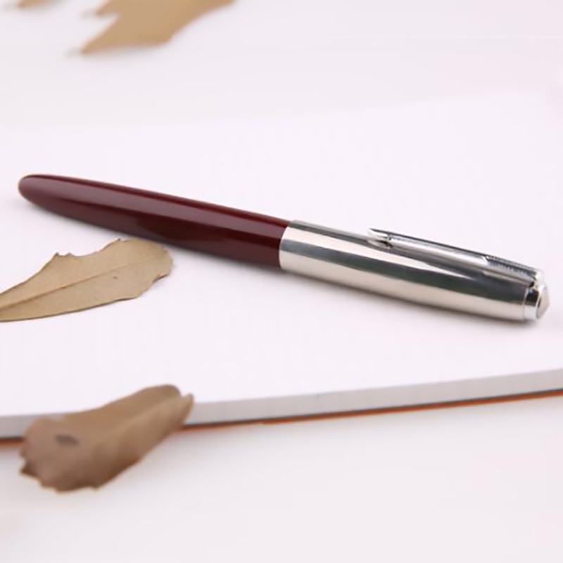 Authentic HERO 616 Classic Nostalgic Fountain Pen 616-2 Golden Clip / Cap Ink Pen Iridium Fine Nib 0.5mm for Student
