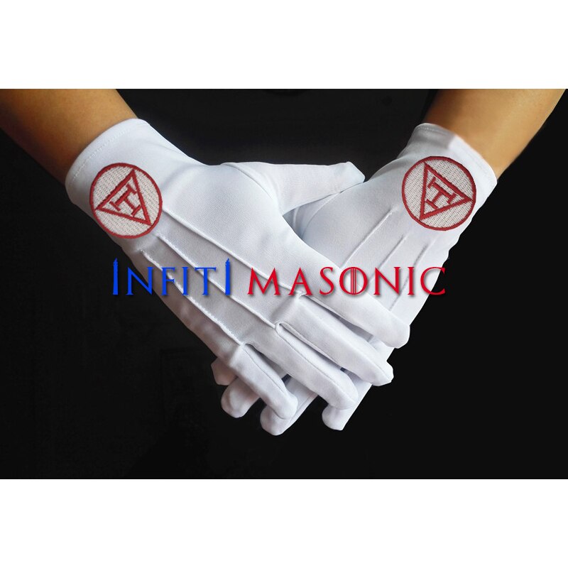 Freimaurer Insignien nutzung und stickerei stil günstige weiß Polyester hülse Freimaurer Polyester handschuhe