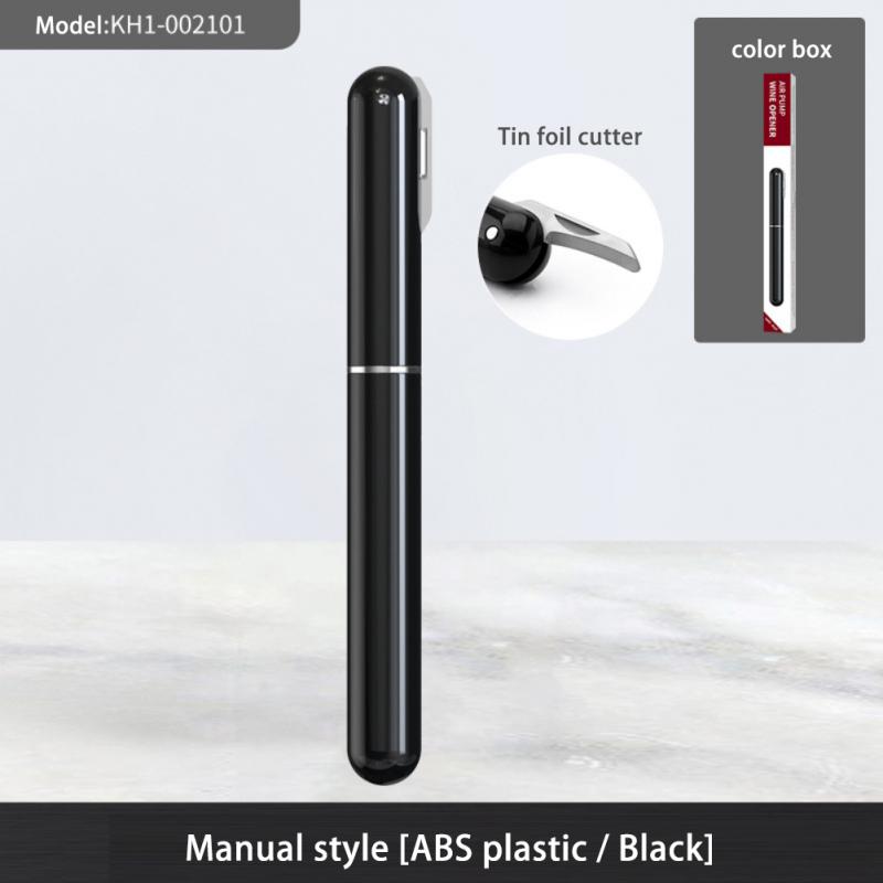 Sacacorchos a Presión para Botellas, Abridor Portátil de Acero Inoxidable, Seguro y Ecológico, Especial para Abrir Botellas de Vino, Accesorios para Barra de Bebidas: 01 Black
