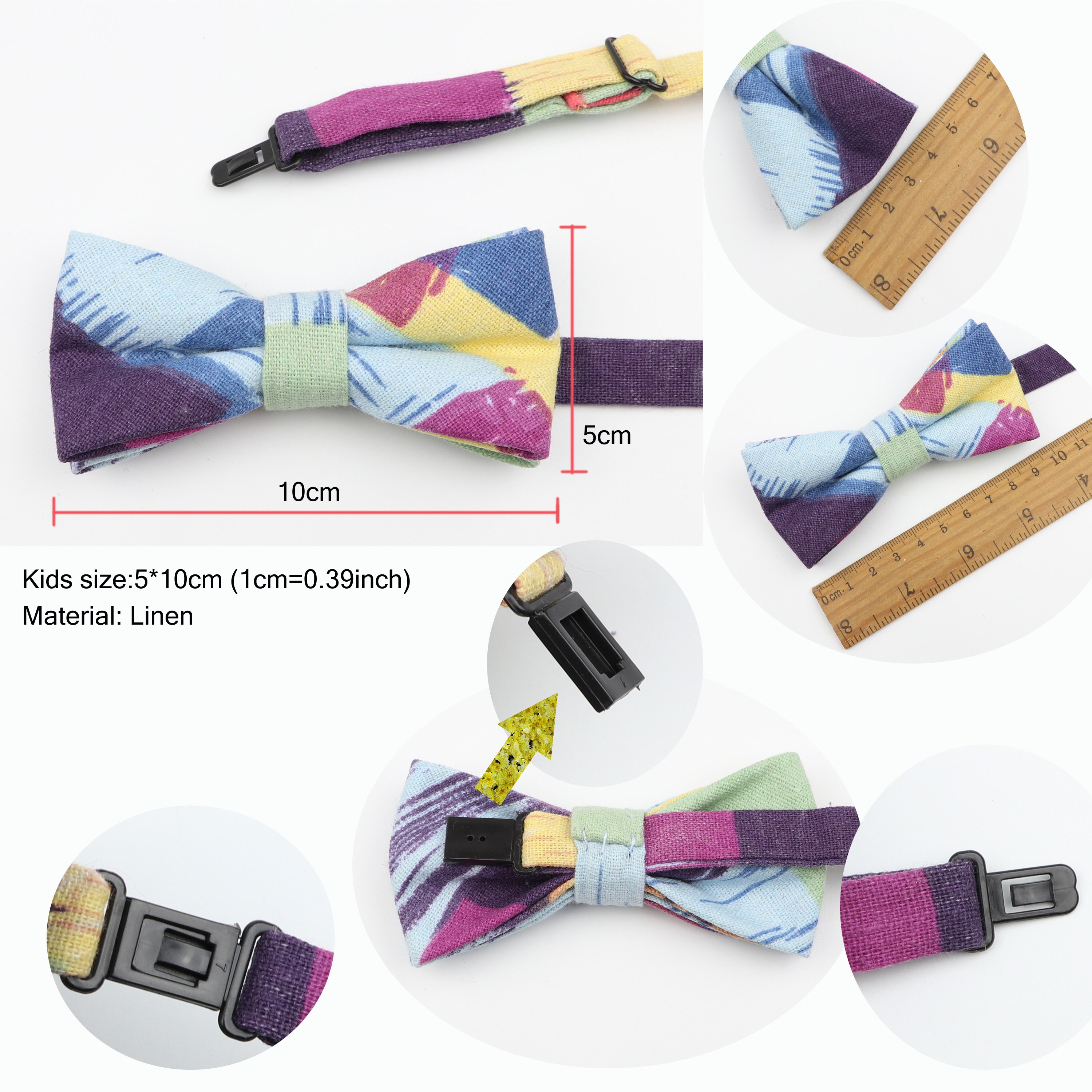 Gravata borboleta ajustável para crianças, de linho, desenho animado, animal, flor, borboleta, presente, festa, laço, acessórios