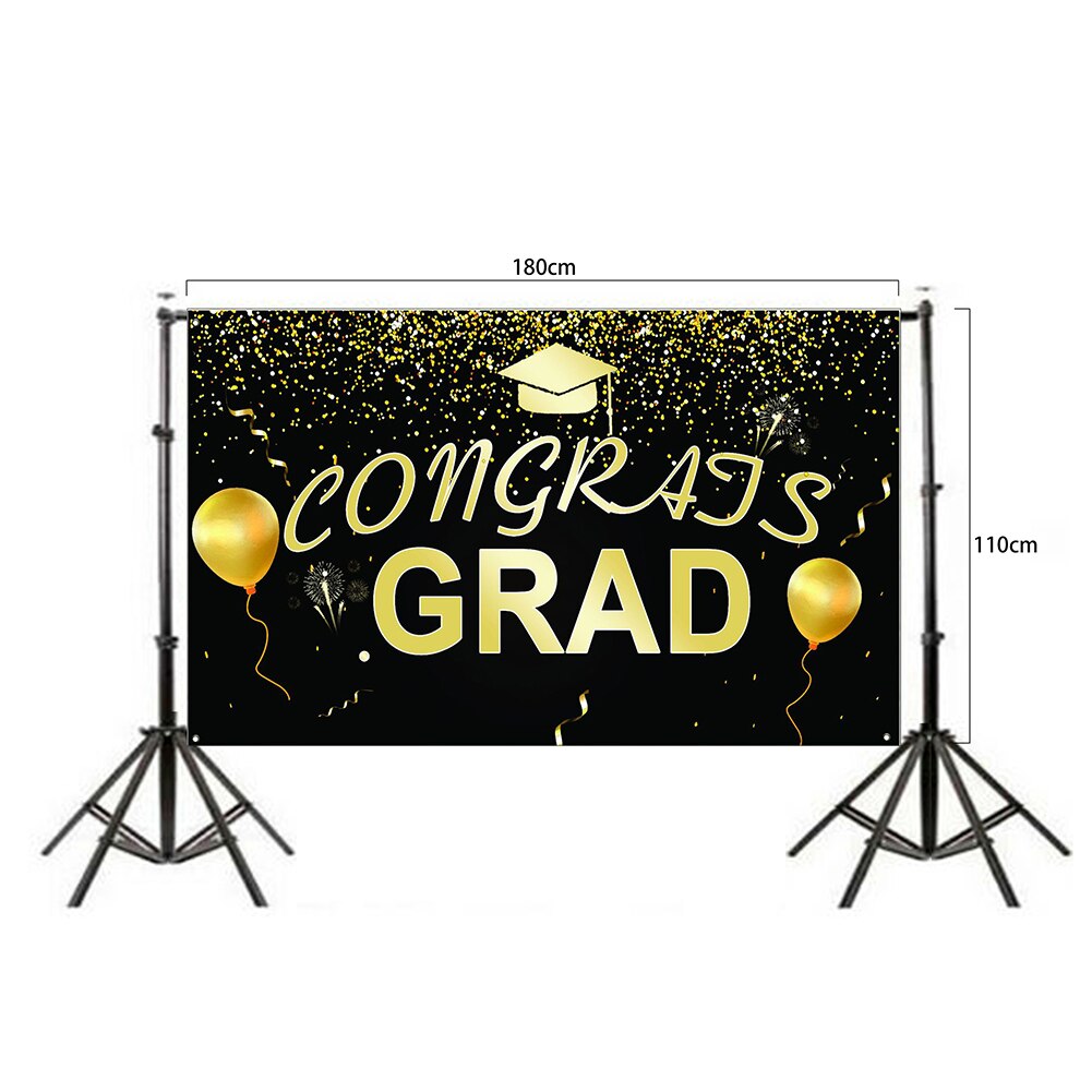Graduation Backdrop Class of Congrats Grad Caps Background Party Decoration