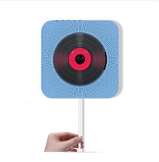 Vægmonteret bluetooth cd-afspiller, trækkontakt med fjernbetjent hifi-højttaler usb-drev afspiller hovedtelefonstik aux input/output: Blå