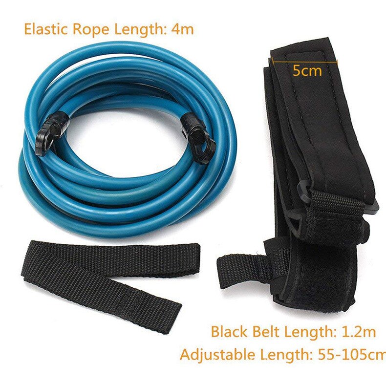 4M Einstellbare Ausbildung Schwimmen Widerstand Gürtel Elastischen Seil Schwimmen Schwimmbad Sicherheit Ausbildung Band Latex Rohre Trainer: Blau