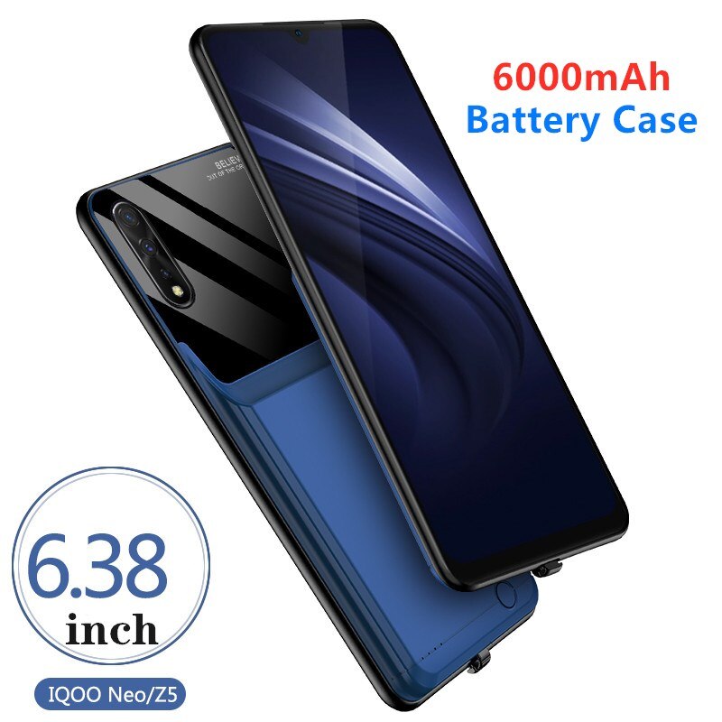 6000Mah Uitgebreid Telefoon Batterij Power Case Voor Vivo Iqoo Neo Z5 Power Bank Case Voor Vivo Iqoo Neo Z5 batterij Opladen Case