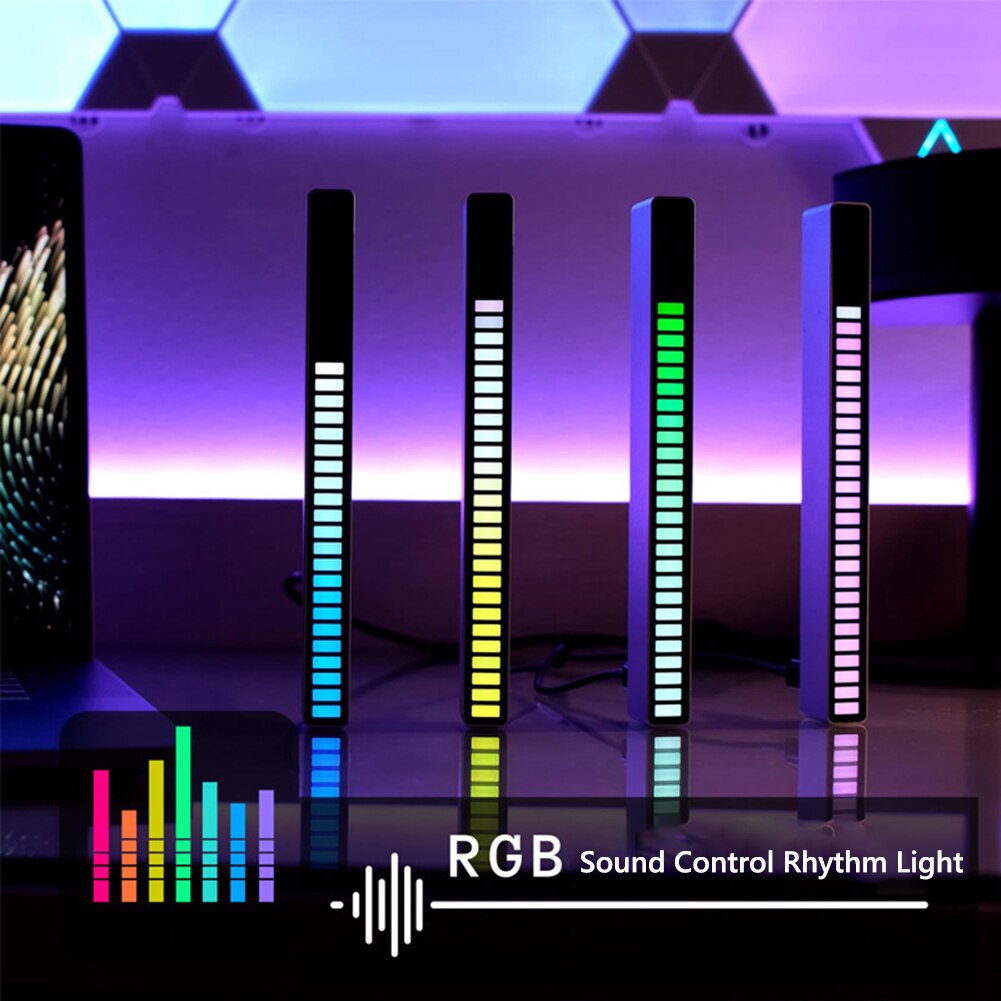 Music rhythm rgb voice-activated pickup rhythm ambient light rgb car ambient lamp bar party decoration