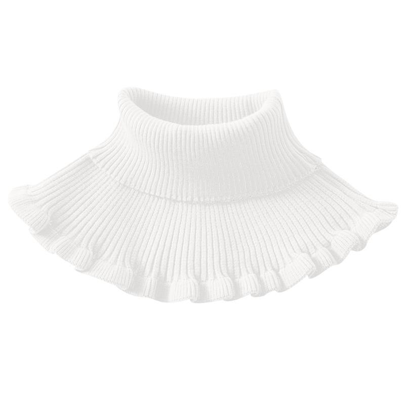 femmes hiver rouge noir épais tricot anneau écharpe Tube femmes tricoté écharpe coupe-vent plus cou guêtre cou écharpe: White