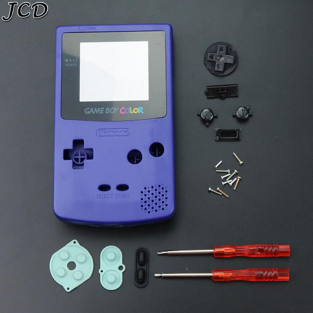 JCD For GBC Limited Edition Shell Replacement For Gameboy Color GBC game console full housing With Rubber Pads Screwdrivers: Purple