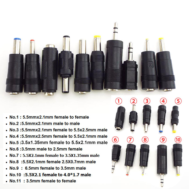 DC Power Adapter 5.5*2.1mm 2.5mm 3.5mm 1.35mm Female to Male Adaptor Connectors PC tablet CCTV Power Jack Plug