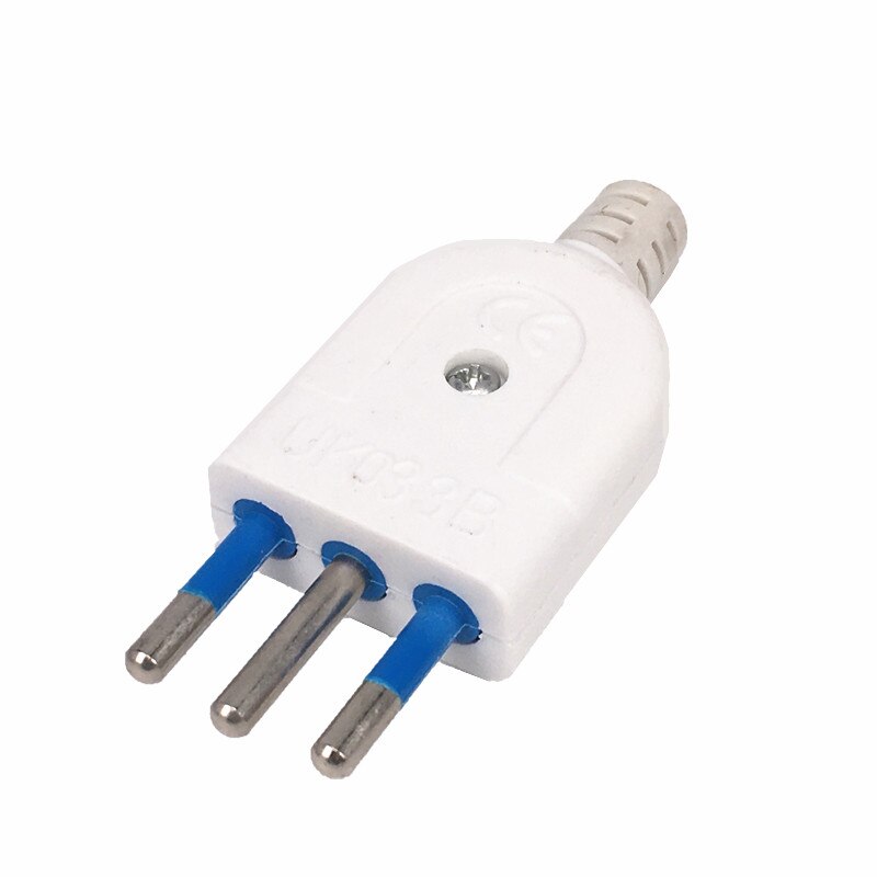 Petite prise de courant italienne standard 10A, prise mâle et femelle, convertisseur à 3 broches rondes, adaptateur détachable: male white