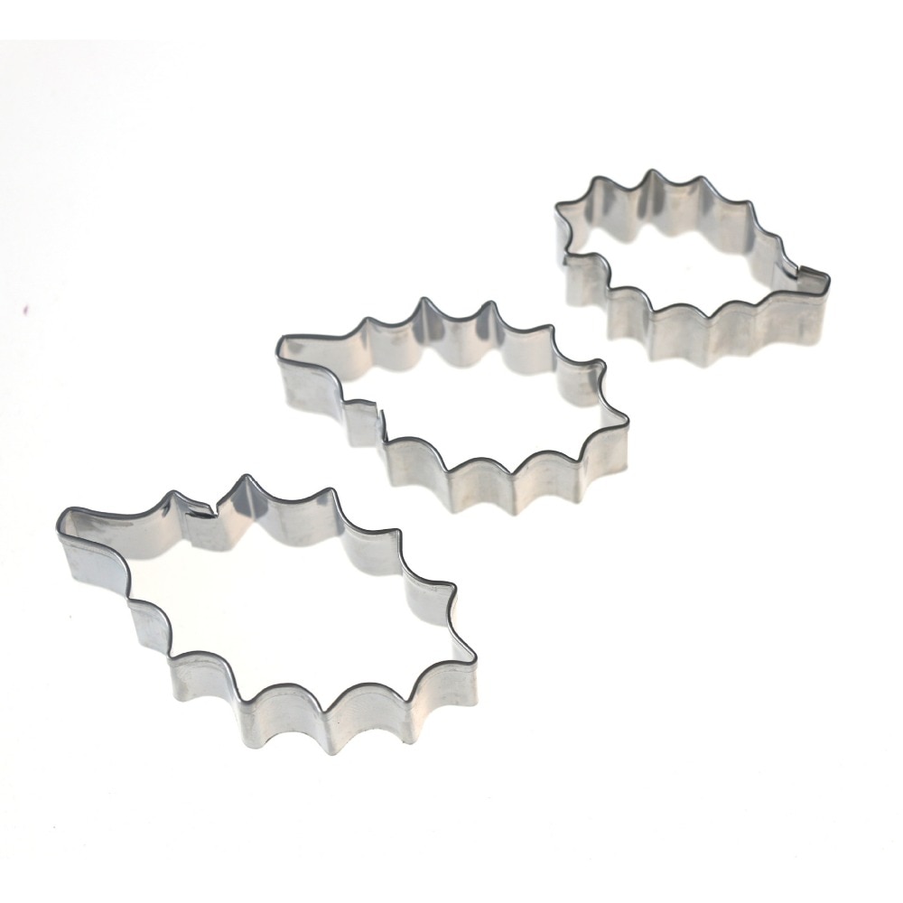 Mistletoe Christmas leaf lvyLeaf Pattern Cake Cookie Cutter Baking Mold Stainless Steel Biscuit Fondant Modeling Shape Tool