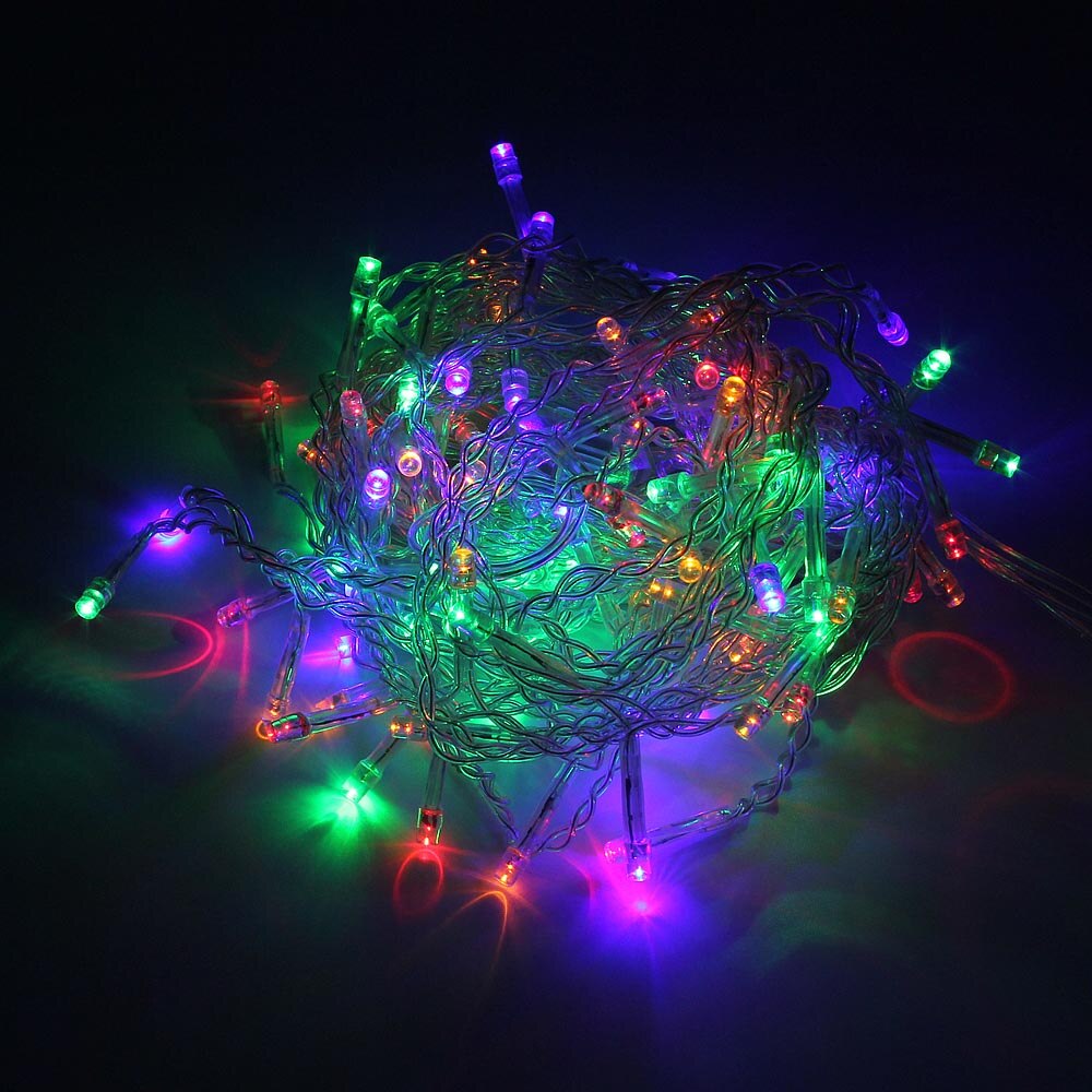 3.5m fairy guirlande led istap lyser  ac 220v 110v udendørs års julepynt til hjemmet havebelysning: Flerfarvet / Us-stik 110v