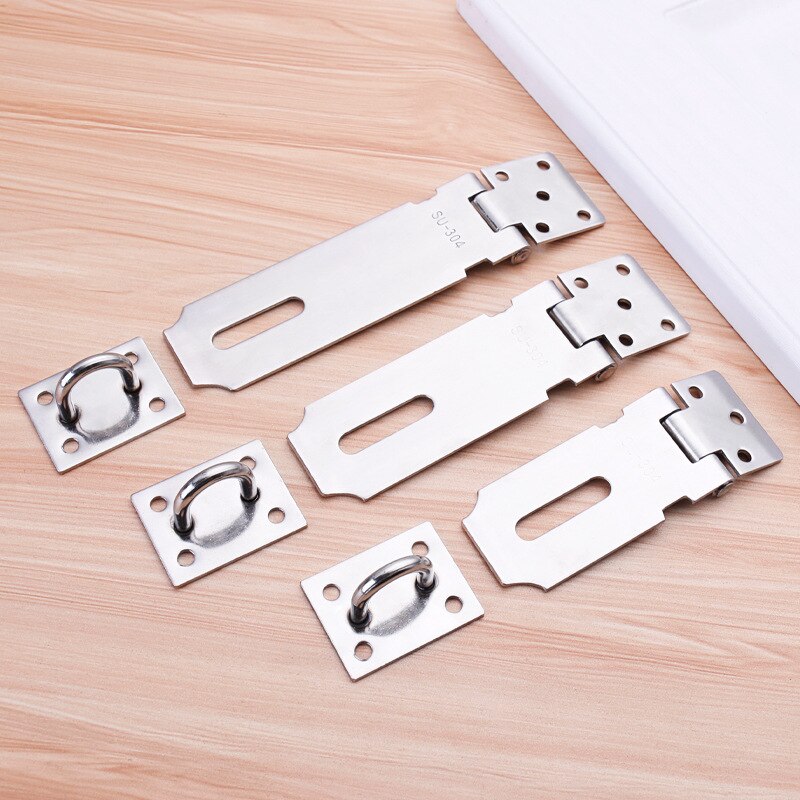 Stainless Steel Cabinet Hasp Padlock Latch Lock Door Hasp Lock Home Hotel Door Security Hardware Gym Locker Wooden Case