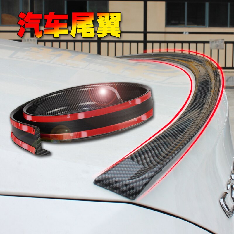 Universal tagspoiler 1.5m bil-styling 5d kulstof gummi hale spoiler pu lodning diy refit spoiler egnet til alle typer biler