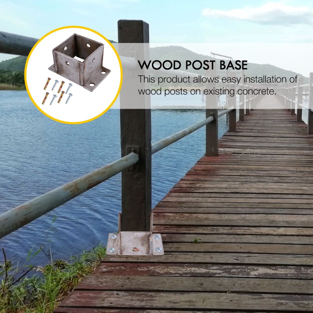 Stainless Steel Wood Post Base Cover for Deck Porch Handrail Railing Support Trim Anchor Fence Post Base Bracket (Silver)