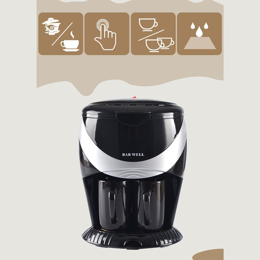 Mini Drip Coffee Maker With Mug Small Coffee Pot With Two Coffee Cup Mini Coffee Maker Automatic Drip Coffee Machine