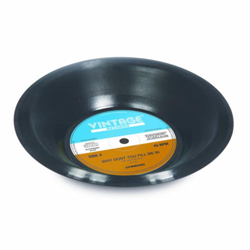 Bol Retro para discos de vinilo, accesorios de cocina para grabar fruta, Bol para dulces