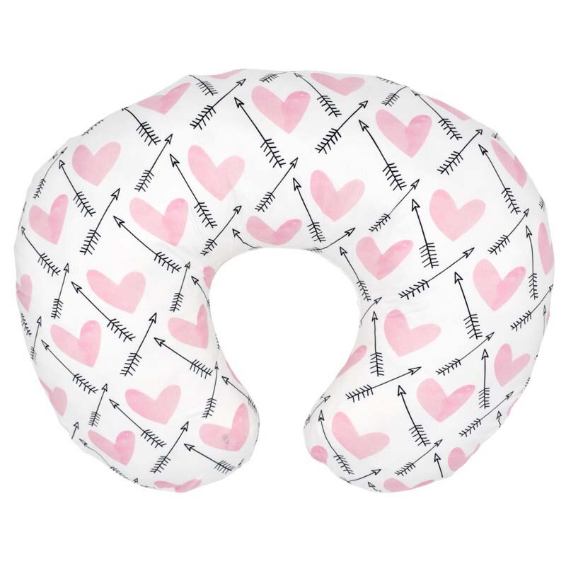 Verpleging Kussensloop Minky Dot Borstvoeding Kussensloop Ultra Zachte Kussenovertrekken Moederschap Pasgeboren Baby U-Vormige Cuddle Taille Gevallen: Heart Arrow