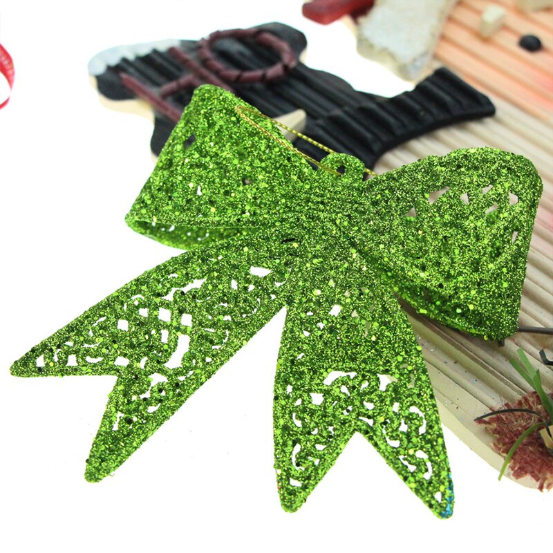 Lazo grande colgante para decoración de Año , lazo grande de oro, plata, rojo brillante, , boda, adornos de árbol de Navidad: Verde militar