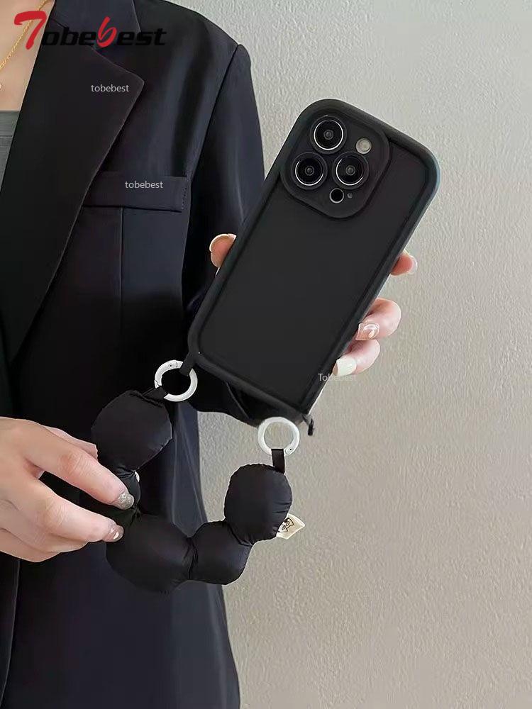 Sødt håndholdt polstret bomuldsarmbåndsetui med lanyard til xiaomi 15 14 ultra 14t 13 12 11 10 pro lite 4g 5g cover