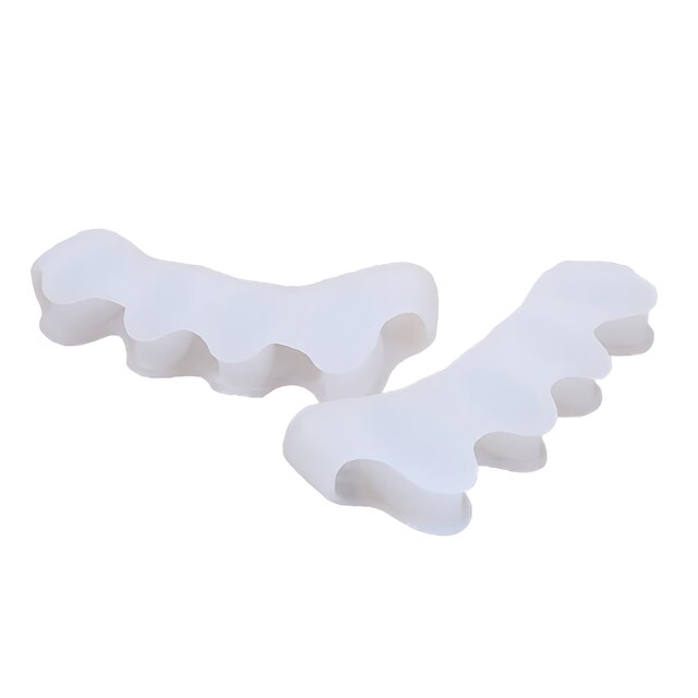 Soin des pieds en Silicone souple, 20 pièces = 10 paires, protecteur des doigts et des orteils, correcteur d'oignon, séparateurs, extenseur, redresseur, soulagement de la douleur: White