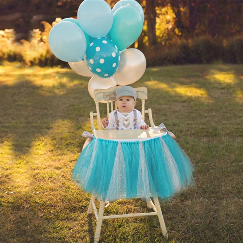Handgemaakte Pluizige Hoge Stoel Tutu Rok Baby Eerste Tweede Verjaardagsfeestje Meisjes Sequin Patchwork Tule Rokken Taart Smash Tutu DQ02
