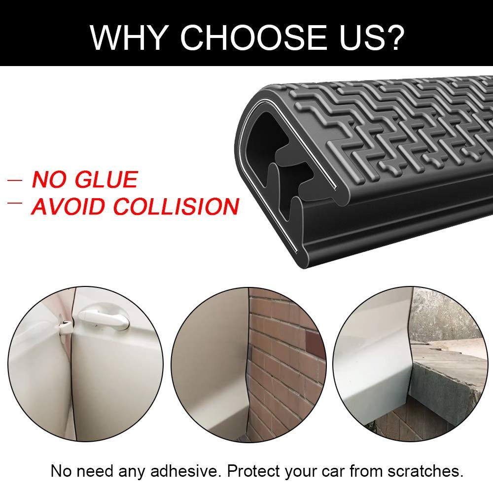 Protectores de borde de puerta de coche de 16 pies, borde de goma Flexible embellecedor para coches, barcos, vehículos y equipo de Vidrio Metálico, tiras protectoras de sellado