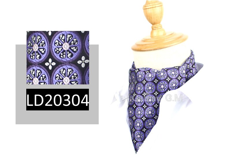 Klassieke stropdassen voor heren, vintage jacquard stropdas, ascot stropdas voor feest, britse heer, polyester zijden stropdas: Ld20304