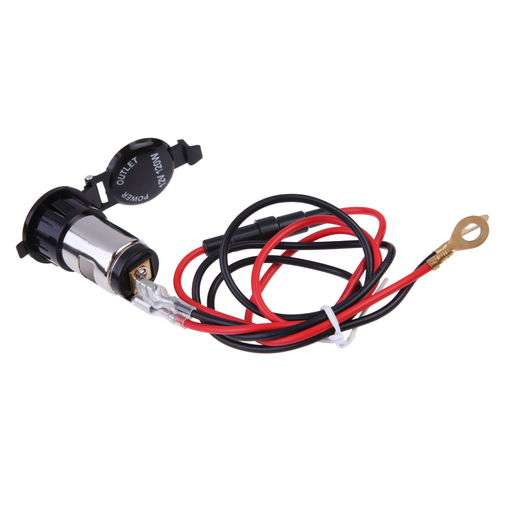 Universal Motors 12v 120W Car Cigarette Lighter Socket Heat Resistant Plastic Motorcycle Power Cigarette Lighter Socket